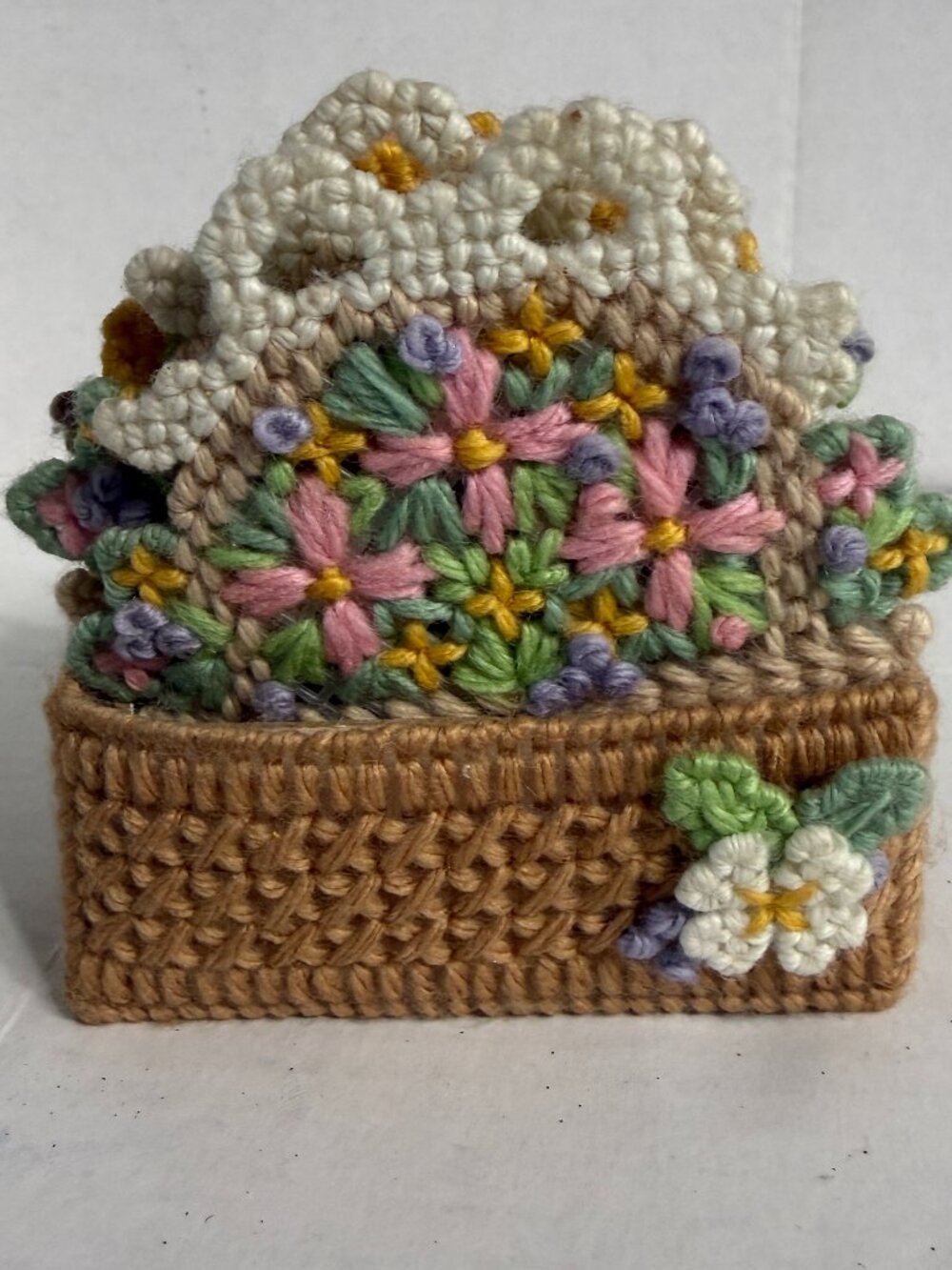 6 Hand Crafted Colorful Spring Easter Basket Drink Coasters with Holder Handmade